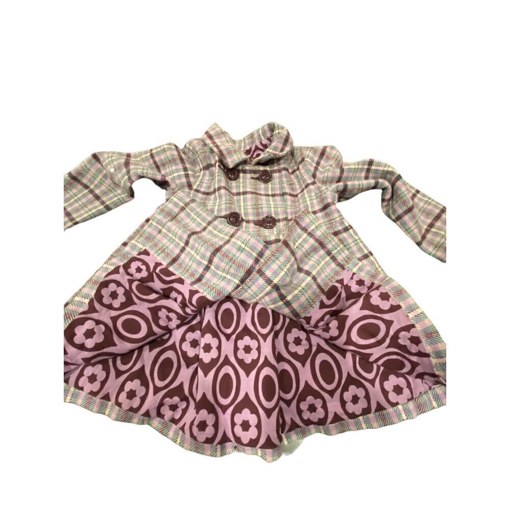 Old Navy Double Breasted Lined Peacoat Plaid 4T - Picture 9 of 11